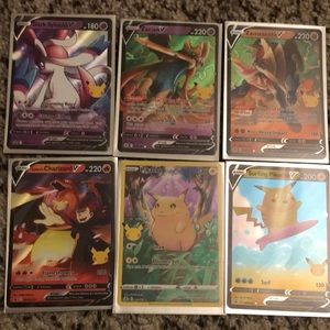 6 Pokémon cards from Pokémon celebrations set